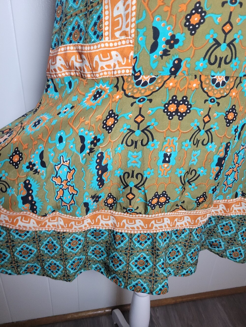 Anthropologie × Tolani 100% Silk Reva Tunic Dress Elephant Print Sleeveless XS - Picture 7 of 11